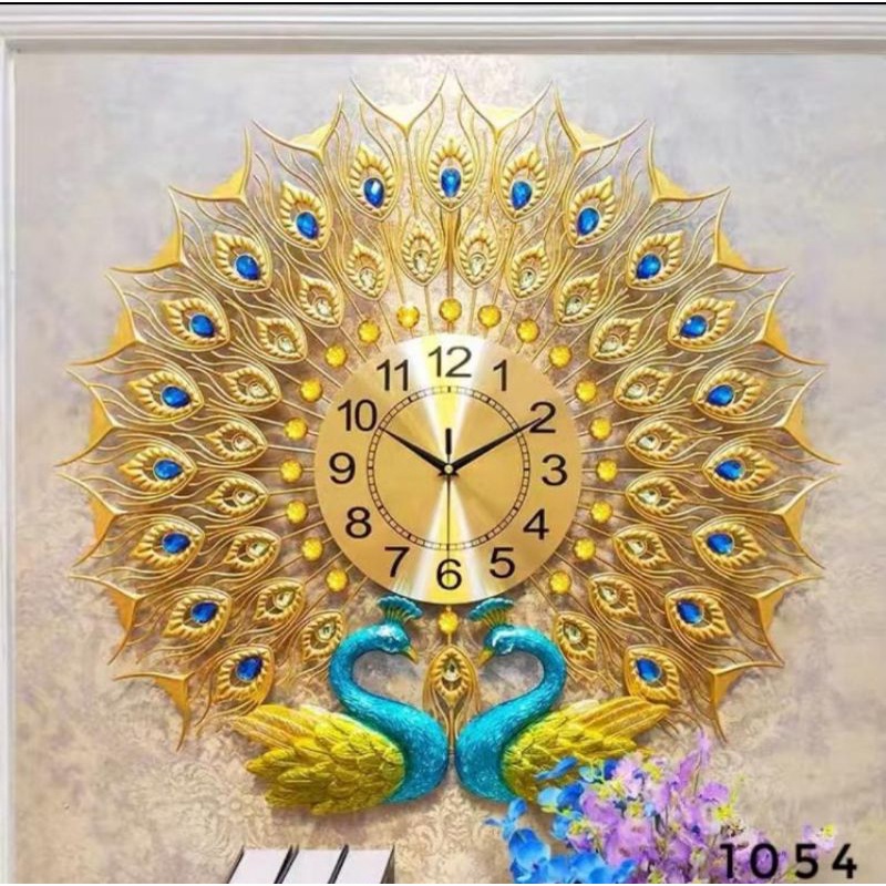 Double Peacock Wall Clock Shopee Malaysia