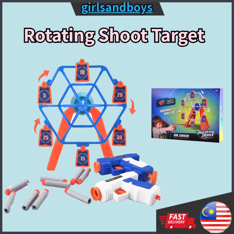 Kid Toys Shoot Target Score Rotating Blast Electric Shooting Target Aim ...