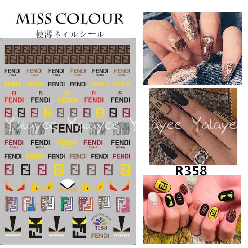 Yalayee [Nail Sticker] の FENDI FENDI Adhesive Sticker | Shopee Malaysia