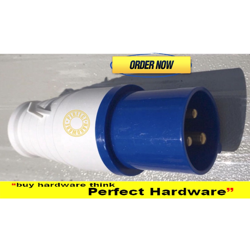 INDUSTRIALPLUG CONNECTOR 16A 3 PIN BLUE SINGLE PHASE PLUG/SOCKET