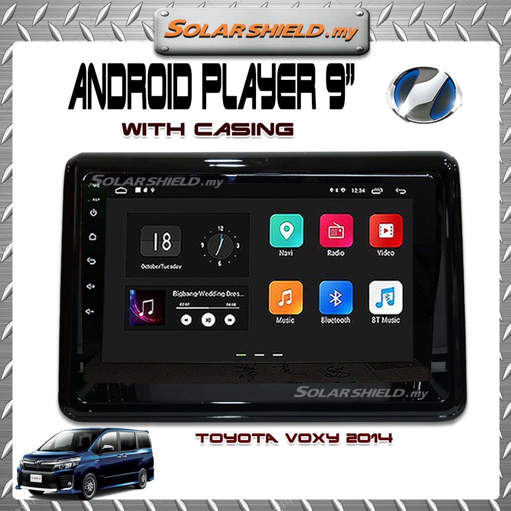 Toyota Voxy 2014 9'' Android Player GPS Waze + Casing (Set) With Socket ...