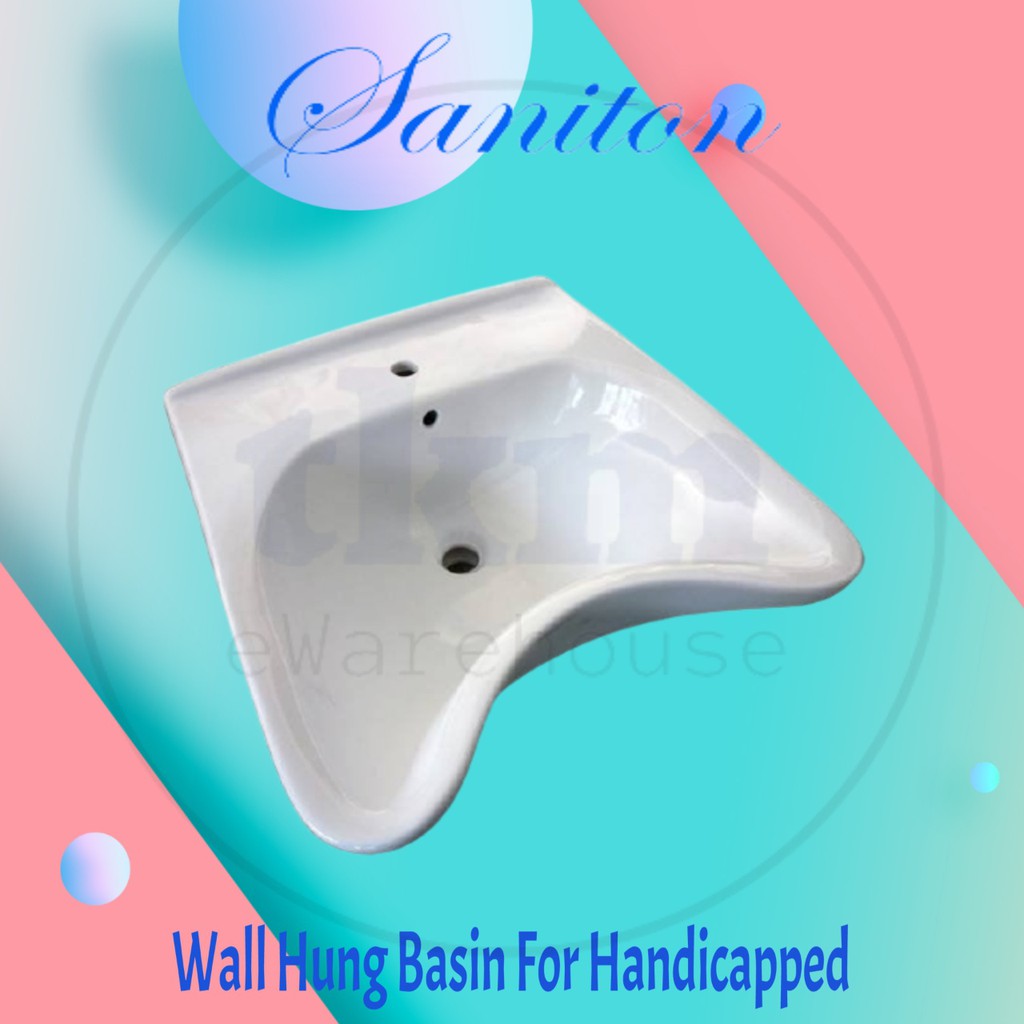 SANITON WALL HUNG WASH BASIN FOR HANDICAPPED / DISABLED PERSON WALL ...