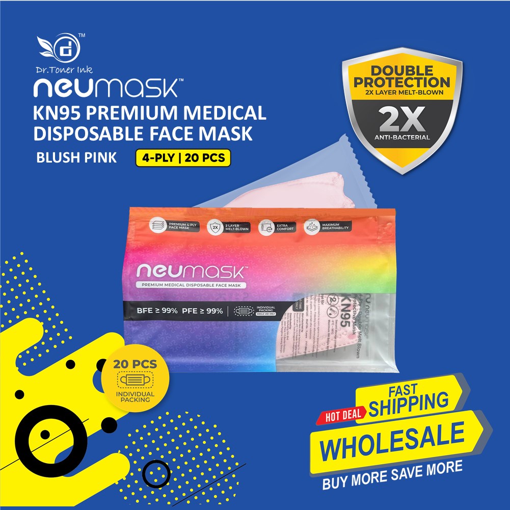 (NEW) NEUMASK Premium KN95 Medical Disposable Face Mask with KF94 Style ...