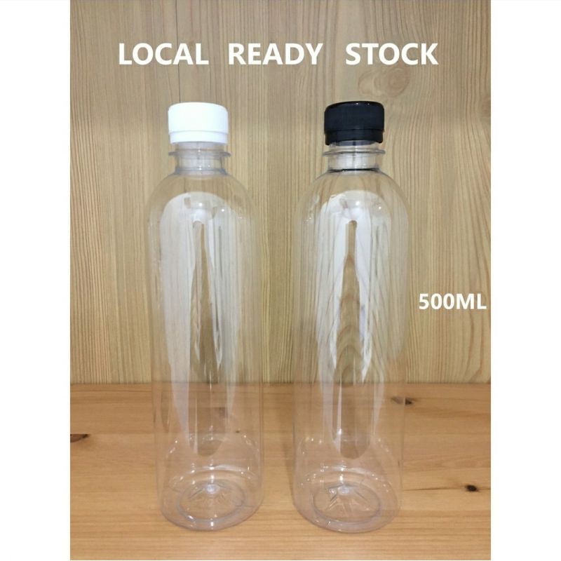 Empty Water Bottle 500ml Air Botol Kosong including white/black cap ...
