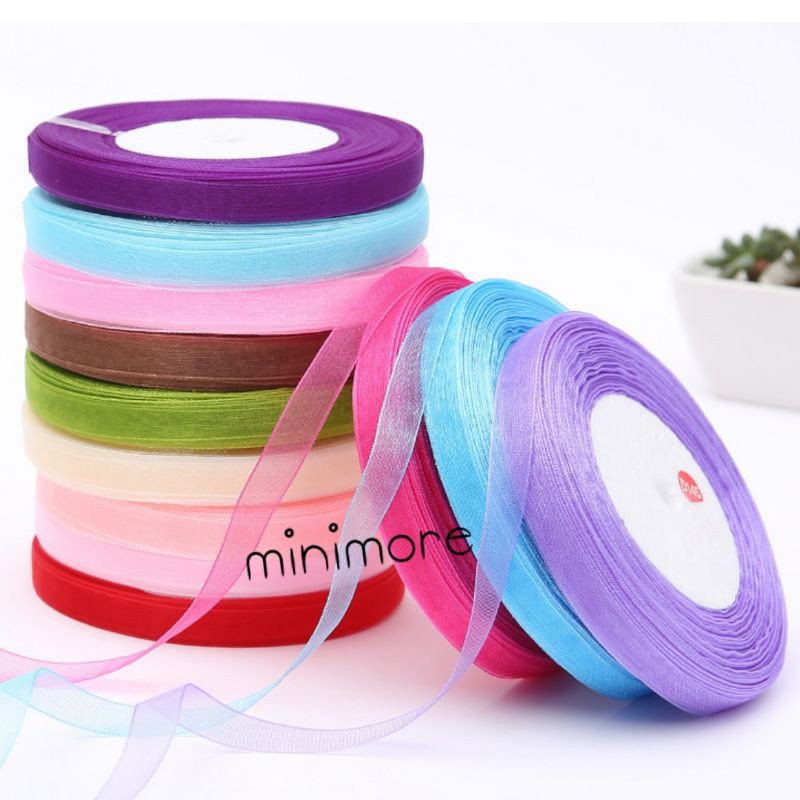 45 meter * 1cm Ribbon Lace | Organza Ribbon | Gift's Ribbon | Shopee ...