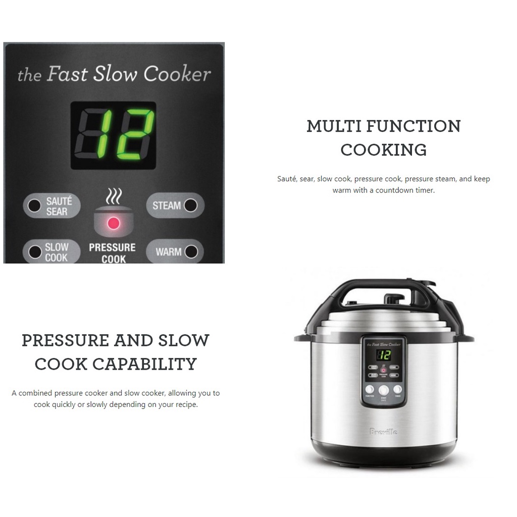 Breville BPR650 The Fast Slow Pressure Cooker BPR650BSS Shopee Malaysia