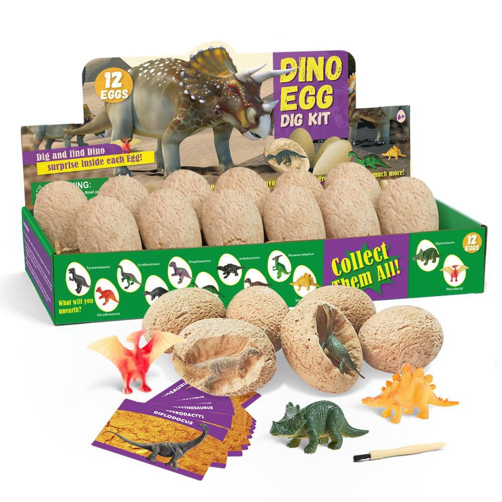 Educational Toys For Kids Dino 12 Egg Dig Kit Mainan Budak Dinosaur ...