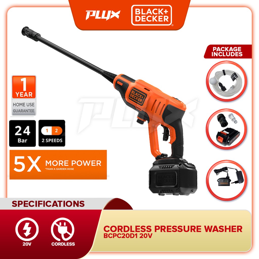 Black Decker BCPC20D1 20V Cordless High Pressure Washer Water