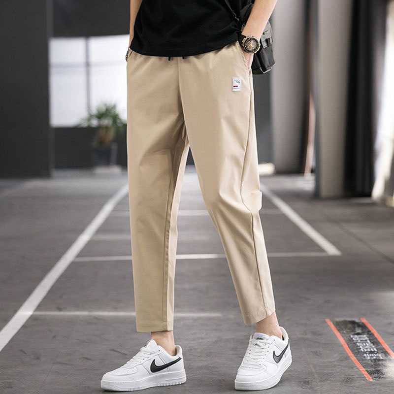 Seluar Lelaki Men Long Pants Korean Ankle Pants Men Summer Casual Pants  Fashion Slim Fit Cropped Trousers