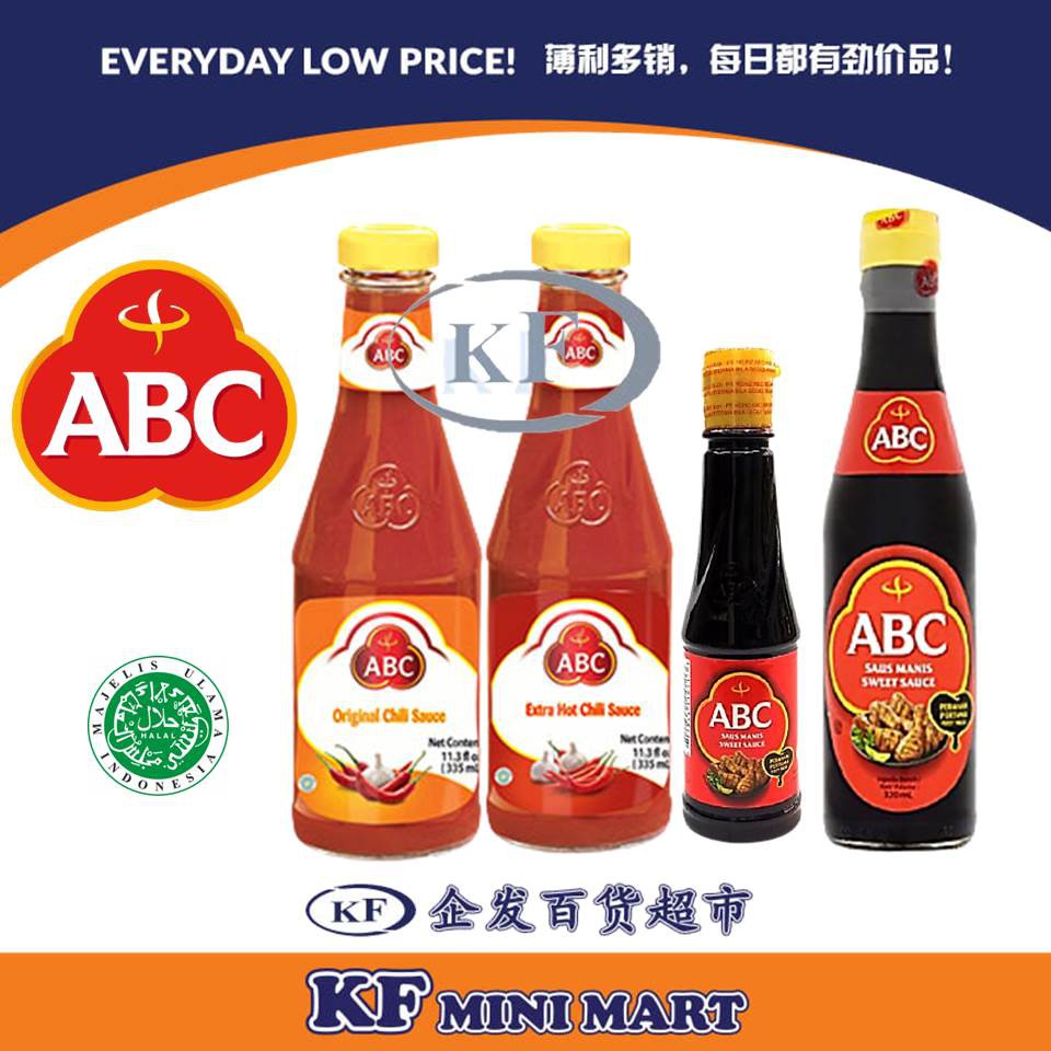 ABC SAUCE Original Chili Sauce 395g Extra Hot Chili Sauce 395g ABC
