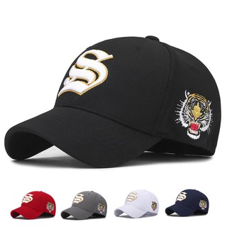  Cotton Black Tiger Embroidered Baseball Cap Men Women