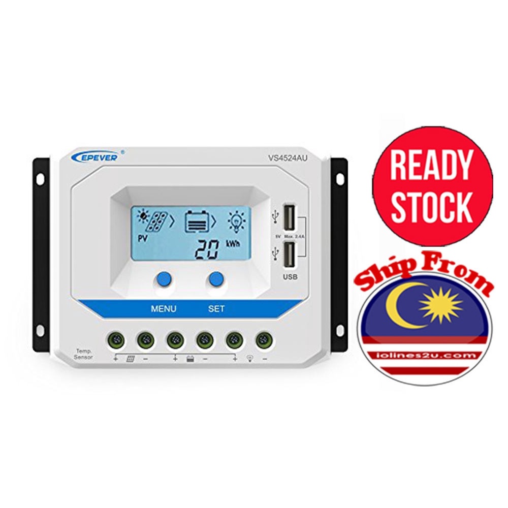 EPsolar EPEVER 45A Solar Controller 12V/24V VS4524AU PWM Charge ...