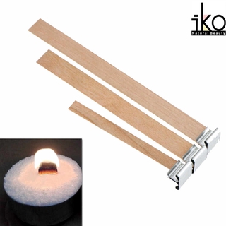 100 Pack Wooden Candle Wicks For Candle Making, 6Inch Burst Wood  Wicks/Smokeless Candle Wicks With Metal Base Clip