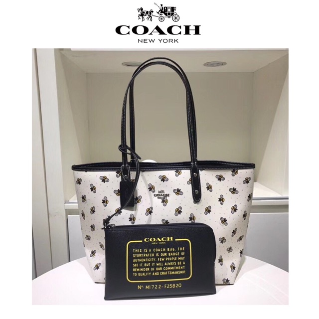 Coach bee tote hot sale