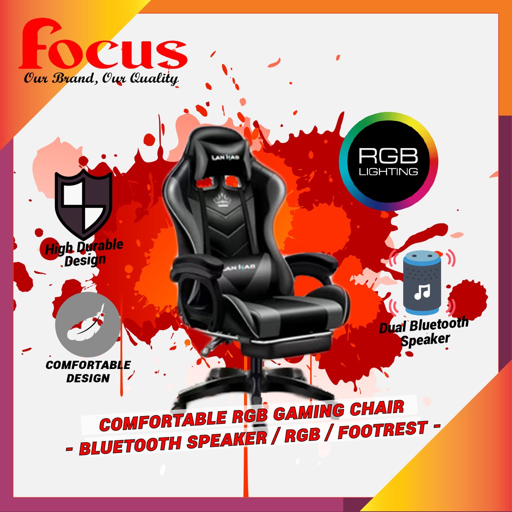 Dual gaming discount chair with speakers