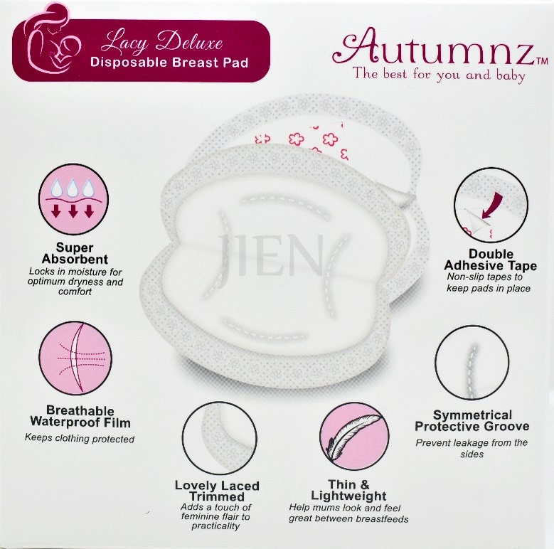 GENUINE AUTUMNZ - Disposable Breast Pad, Breastpad Disposable, Nursing Pad  Lacy Deluxe & Ultra Thin (36 pcs/box)