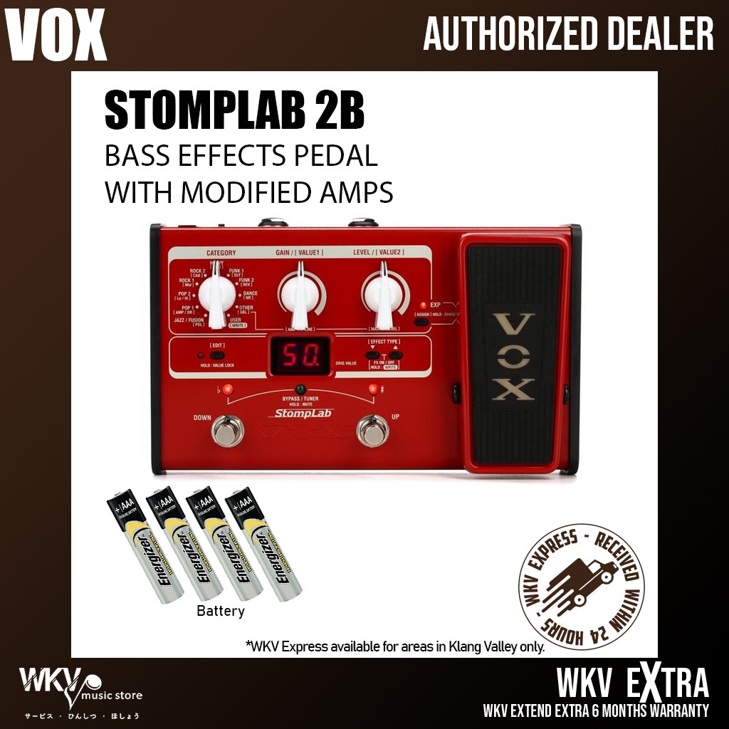 Vox StompLab 2B Modeling Bass Guitar Pedal Multi Effect Processor (SL