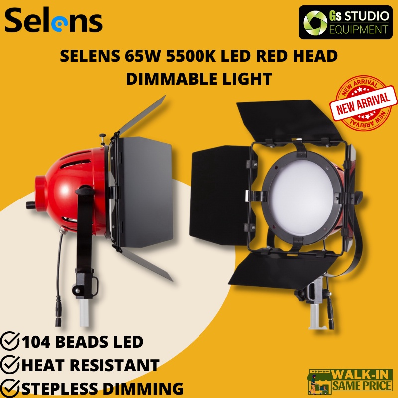 Selens 5500K 104 Beads LED Red Head Dimmable Light With Stand For ...