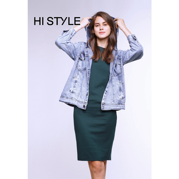 HI STYLE Women Hoodie Denim Jacket - Blue / Jaket Denim Hoodie Wanita ...