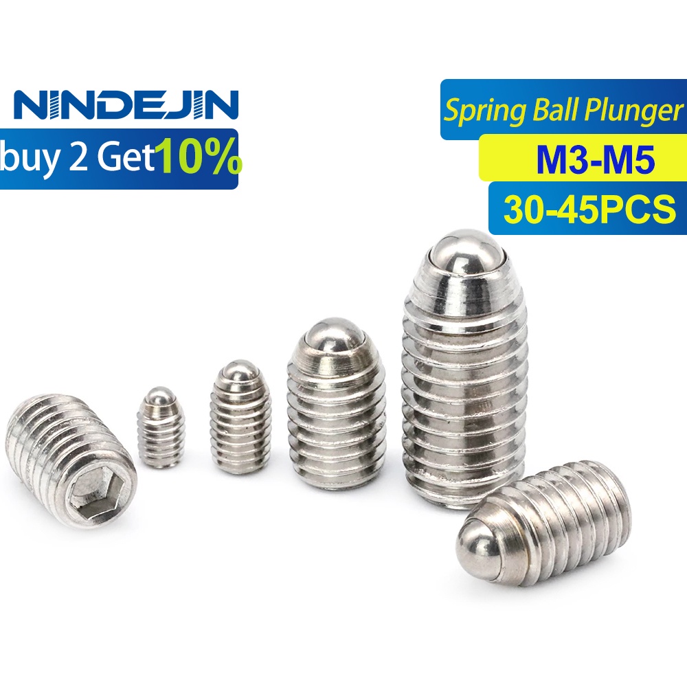NINDEJIN 3045pcs 304 Stainless Steel Hex Hexagon Socket Ball Point Set