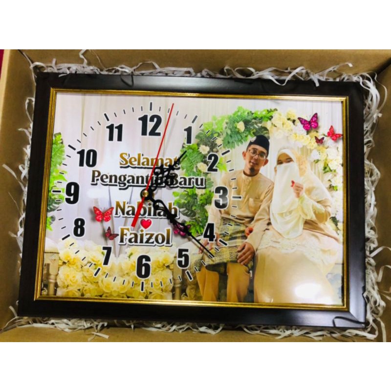 JAM BERGAMBAR CUSTOM FRAME SIZE A4 JAM MEJA JAM POTRET KENANGAN ...