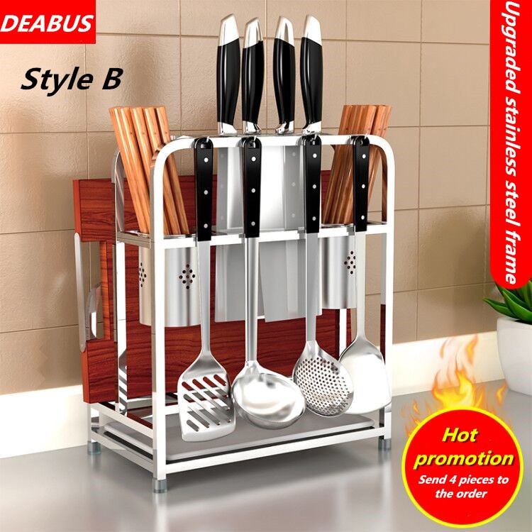 Stainless steel knife holder knife holder rack multifunctional brick ...