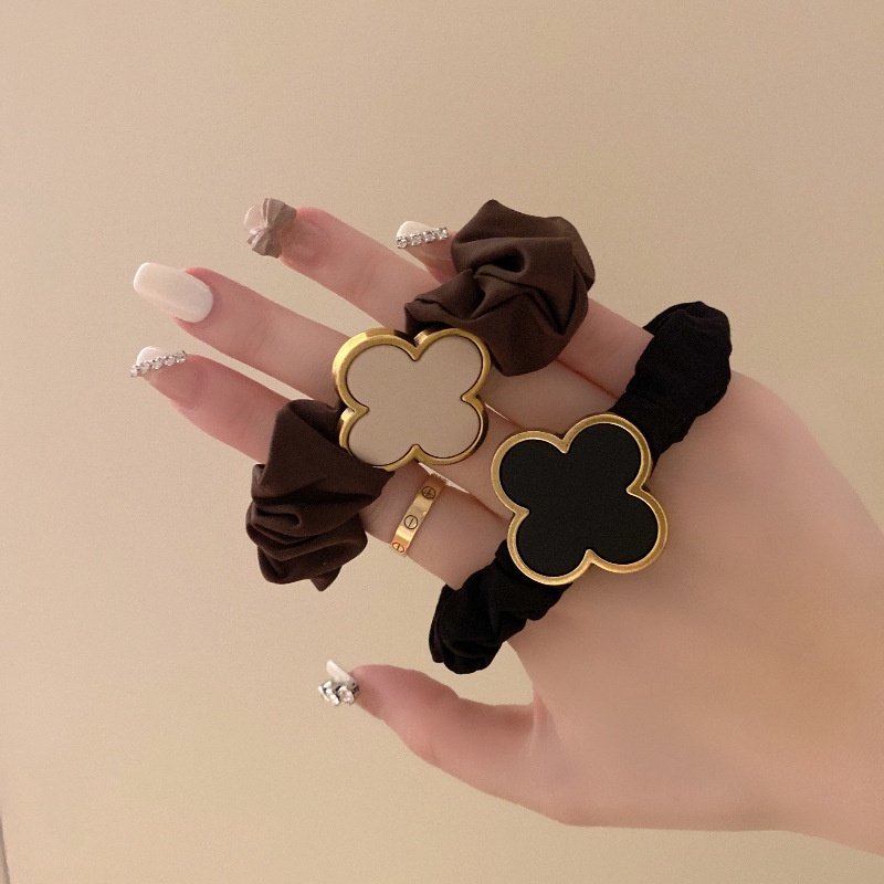 Large-sized Floral Large Intestine Hair Ring Korean Hair Rope Blue Head