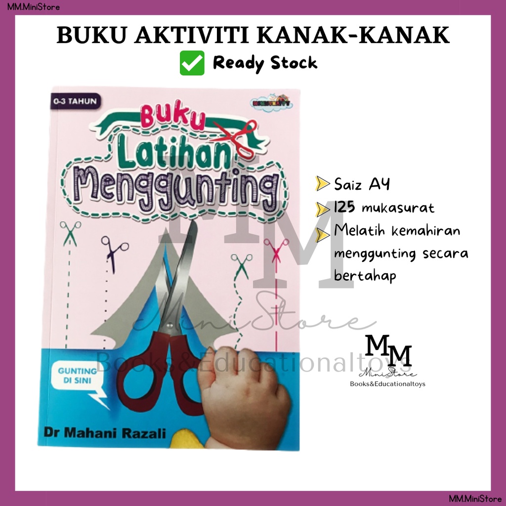 Buku Aktiviti Kanak-kanak Prasekolah Buku Latihan Menggunting (Mommy ...