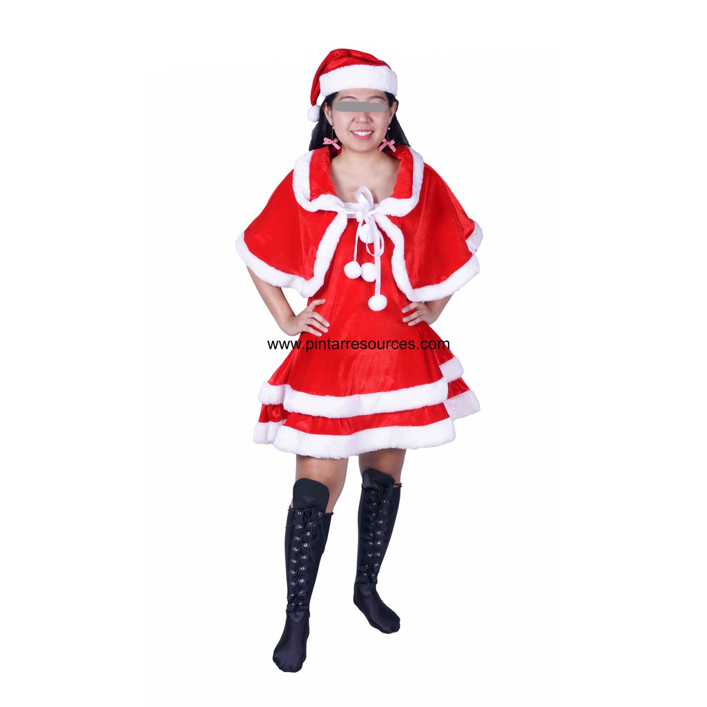 READY STOCK Christmas Santa Santarina Girl Woman Dress Costume | Shopee ...