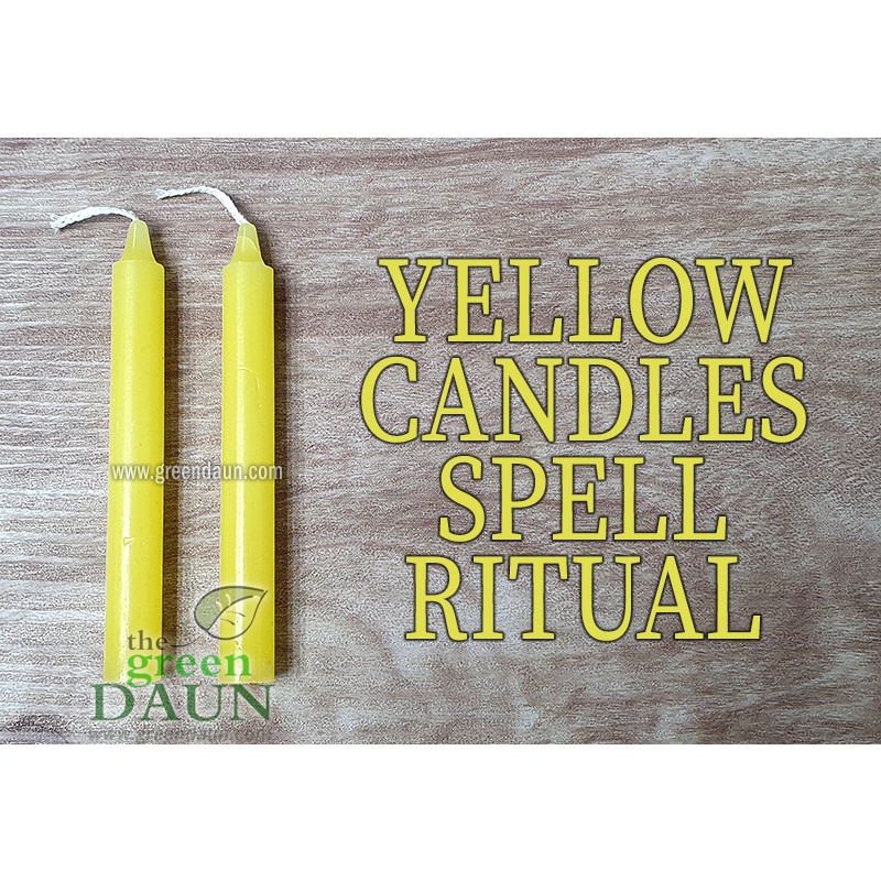 Ritual Spell Candles Yellow Colour Two 2 Pieces Mini 4