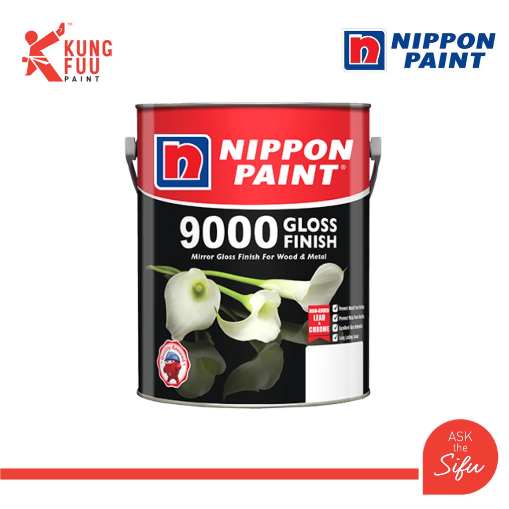 Nippon Paint 15 Litre 9000 Gloss White Finish Enamel Paint Shopee