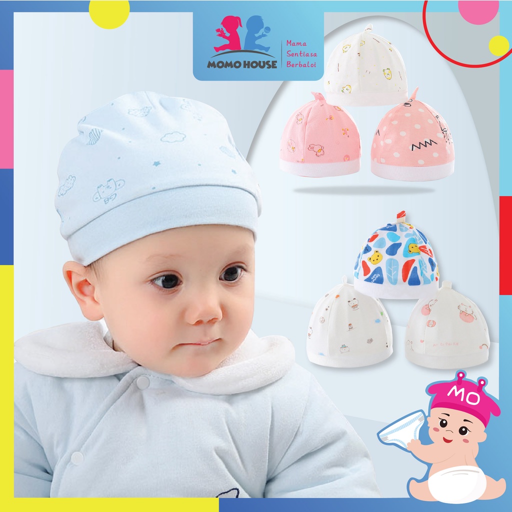 (06month) Newborn Infant Hat Baby Girl Boy Cute Cartoon Cap Topi Bayi