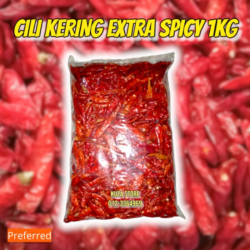 1kg Cili Kering Thai🔥🔥 Paling Pedas Sambal Dried Chillies Extra