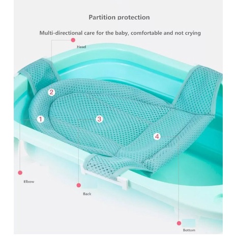 (BBN2) Baby Bath Net Adjustable Non Slip Bathtub Net Jaring Bayi Mandi ...