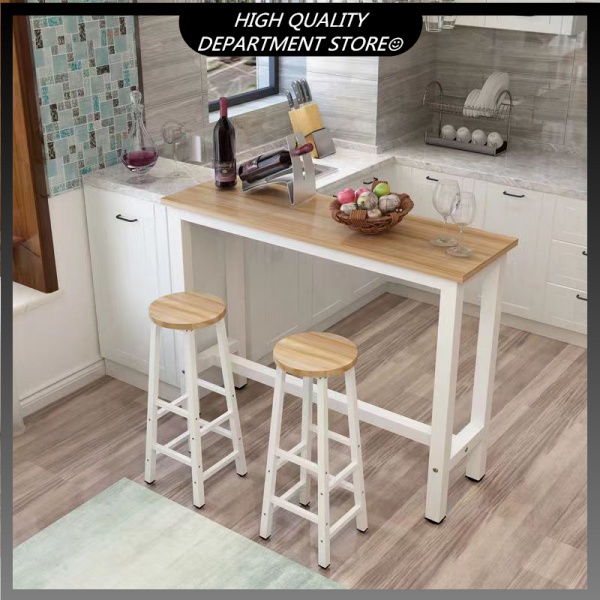 Table Bar for living Room extand kitchen kabinet + stool Meja Bar ruang ...
