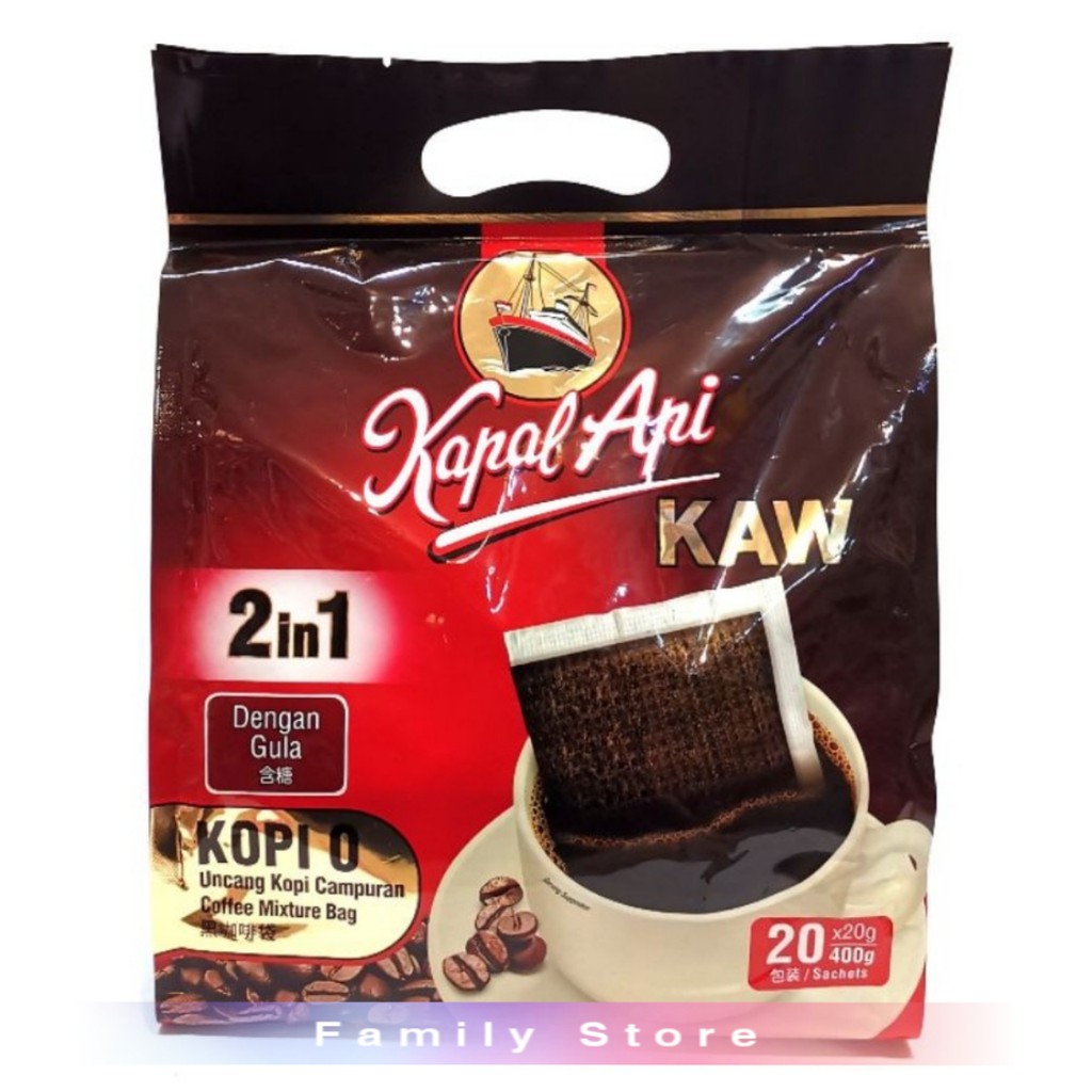 Kapal Api Kaw Kopi O 2 in 1 Uncang Kopi Campuran Dengan Sugar / Coffee