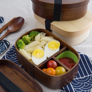 1pc Outdoor Wooden Lunch Box, Microwave Safe, Portable Leakproof Lunch Box  With Cutlery, Suitable For Japanese Style Student Bento Box School,  Fishing, Camping