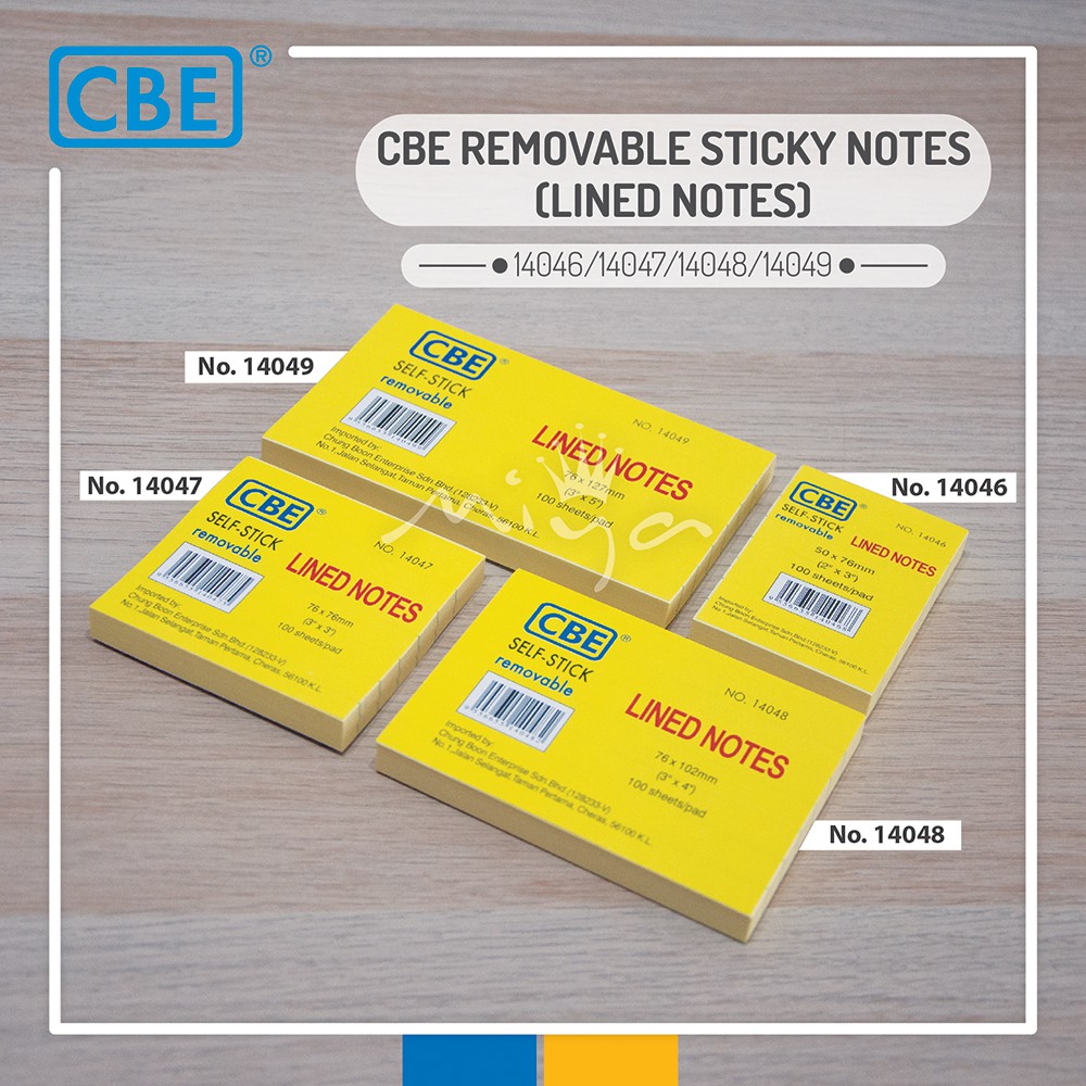 CBE Removable Sticky Notes [ LINE NOTES ] - 100 Sheets | Shopee Malaysia