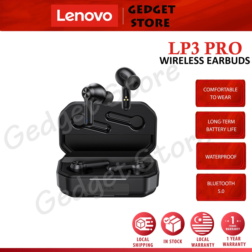 Lenovo Lp3 Pro Tws Wireless Bluetooth 5 0 Earbuds Headphone Led Power Display Shopee Malaysia