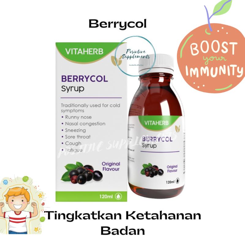 Immune Badan Anak BERRYCOL SYRUP VITAHERB 120ML [ SIMILAR SAMBUCOL ...