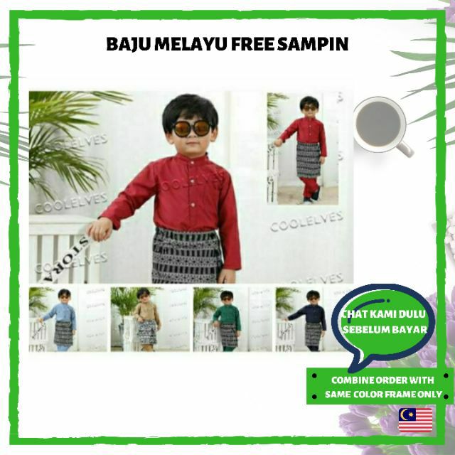 BAJU MELAYU BUDAK FREE SAMPING READY STOK BAJU RAYA BUDAK 2020 | Shopee ...