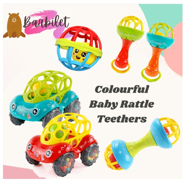 Baby Rattle Soft Ball Handbell Teethers Newborn Infant Early Education ...