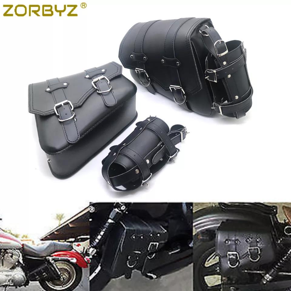 ZORBYZ Motorcycle Black Solo Swing Bag Saddlebags With Drink Holder UV