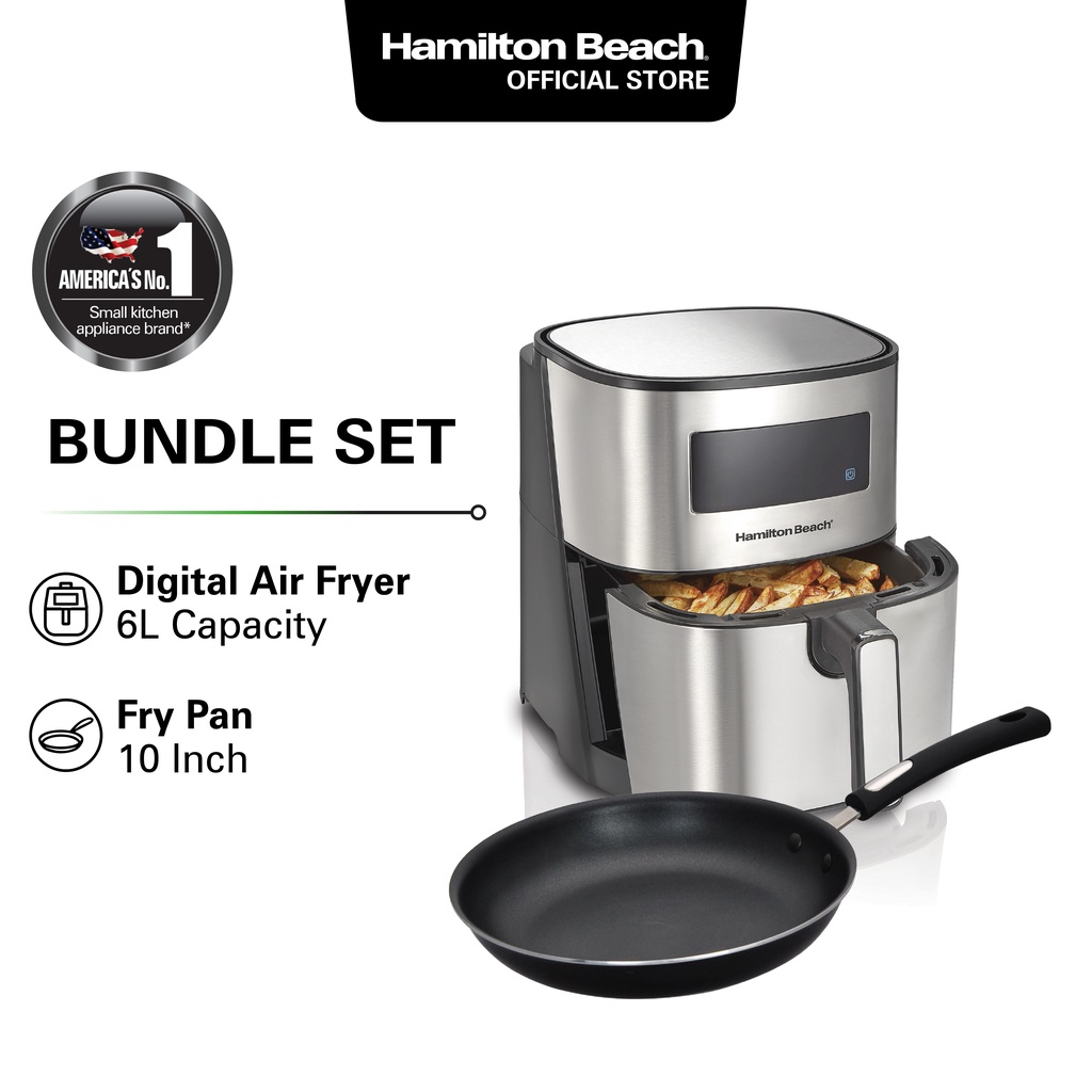 [Bundle] Hamilton Beach 6L Digital Air Fryer With Non-Stick Basket ...