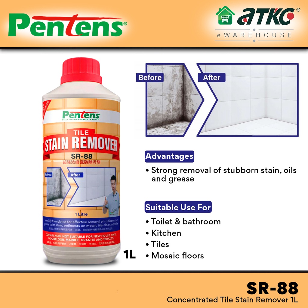 Pentens SR88 Concentrated Tile Stain Remover 1L Shopee Malaysia