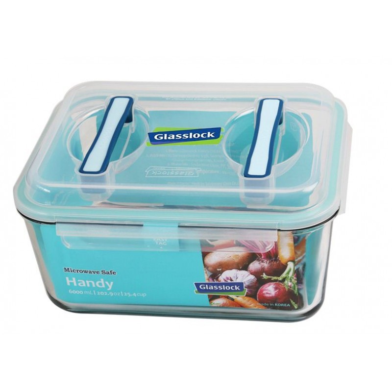 Glasslock glass box MHRB600 capacity 6000ml with handle Glass container ...
