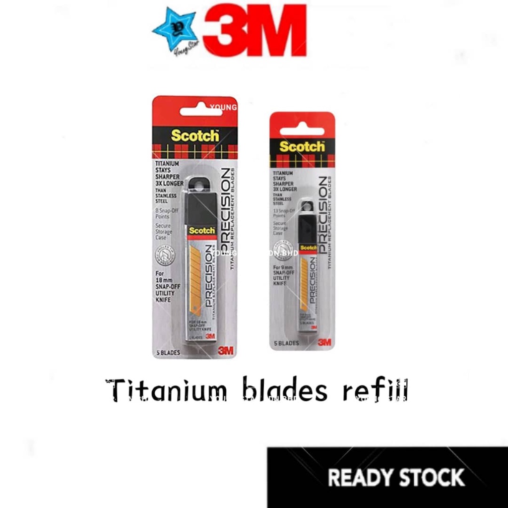 3M Scotch™ Titanium Small & Large Knife Cutter Blades ( 5 Blades/Pack ...