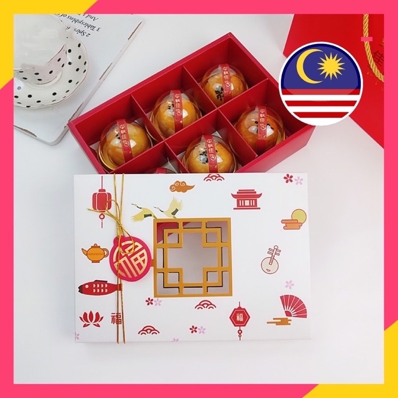 10 pcs Mooncake 6 holes box 80g /snowy moon cake box Mid-autumn high ...