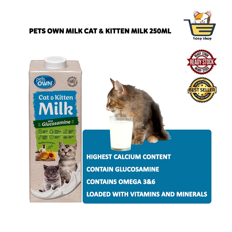 Pets Own Milk Cat & Kitten Milk 250ml with glucosamine Susu Kucing Anak