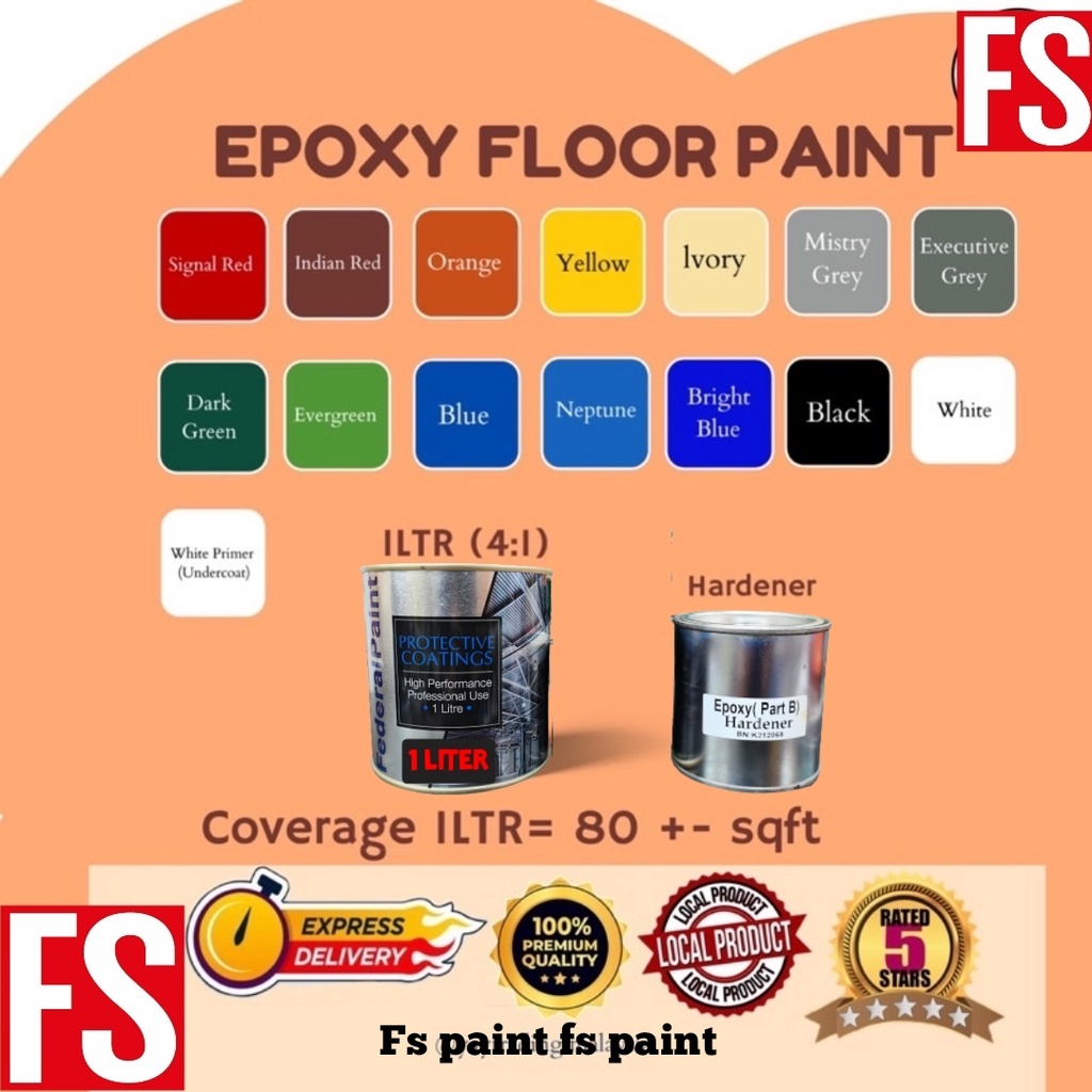 1L//5L FEDERAL EPOXY FLOOR PAINT [HEAVY DUTY] PROTECTIVE & WATERPROOF